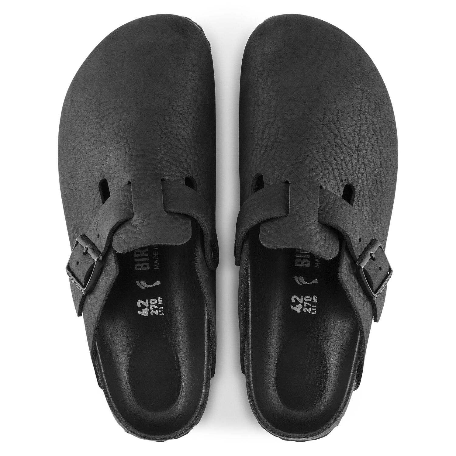 Boston Classic Footbed Black Exquisite Nubuck