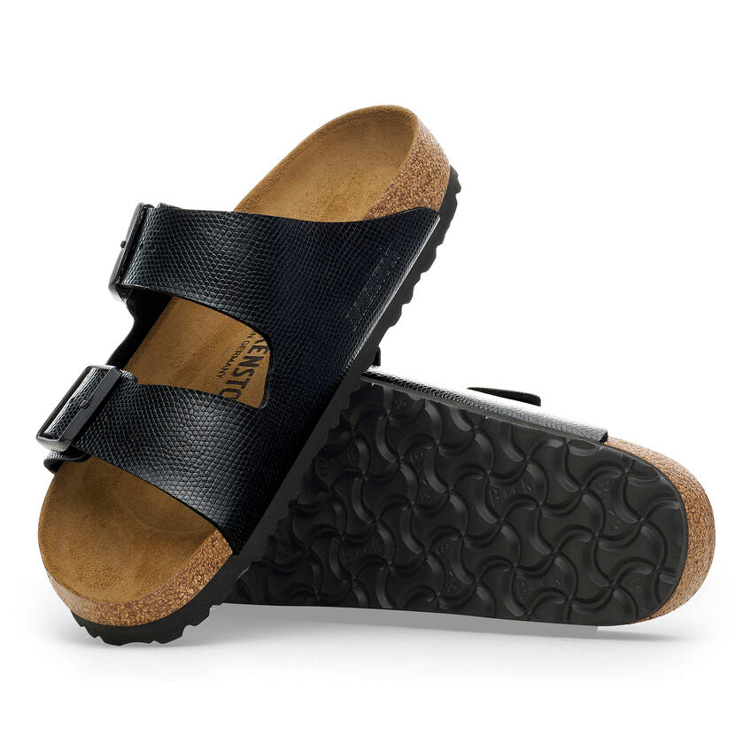 Arizona Classic Footbed : Black Embossed Lizard