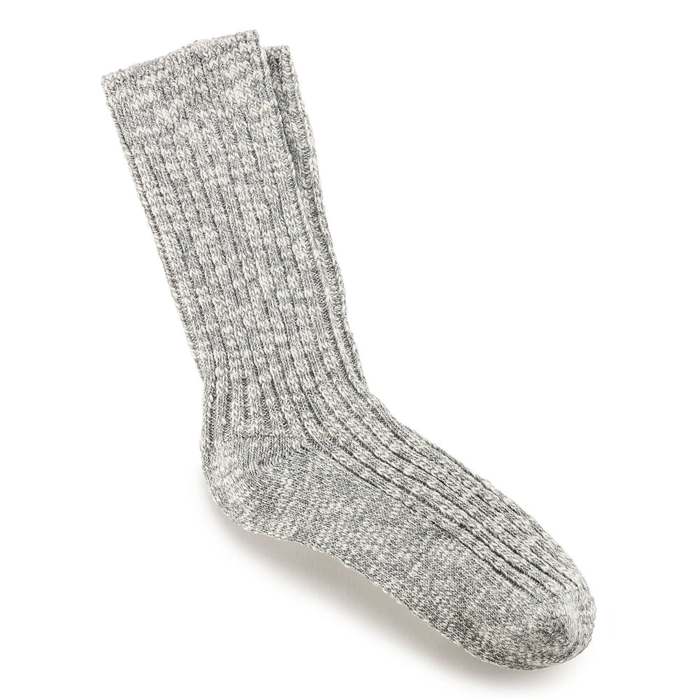 Cotton Slub Sock : Gray/White