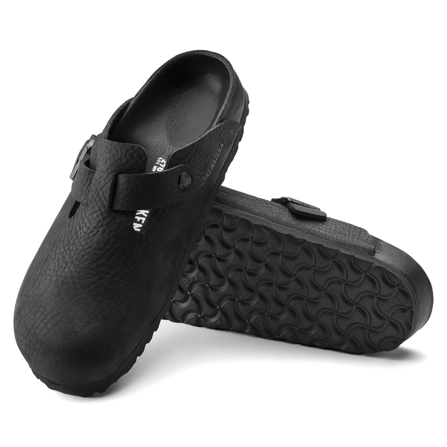 Boston Classic Footbed : Black Exquisite Nubuck