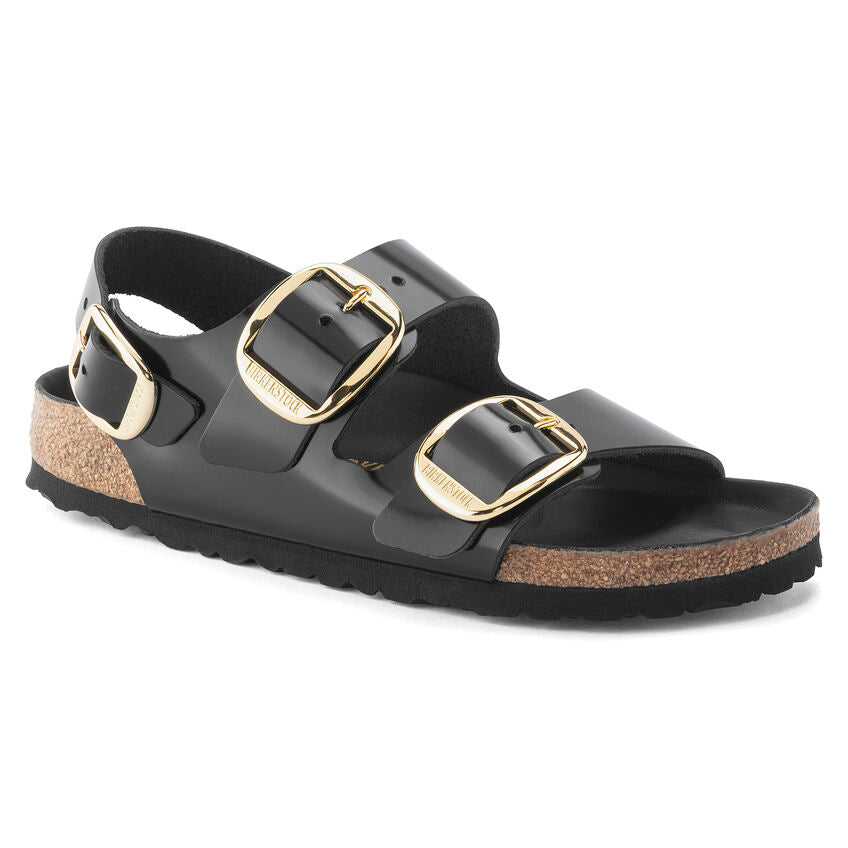 Milano Classic Footbed : Big Buckle High Shine Black